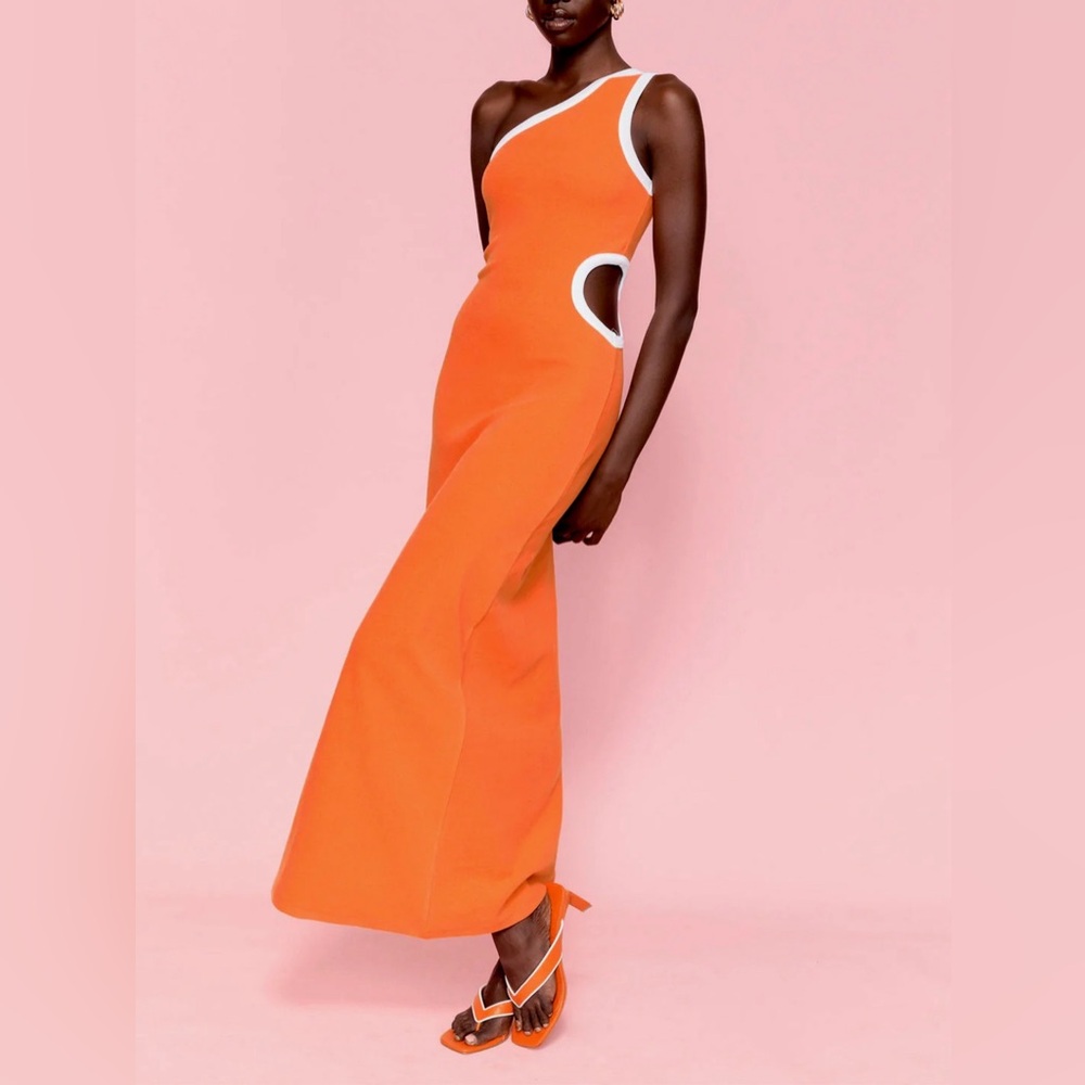 Third Form Ring Around One Shoulder Maxi Dress